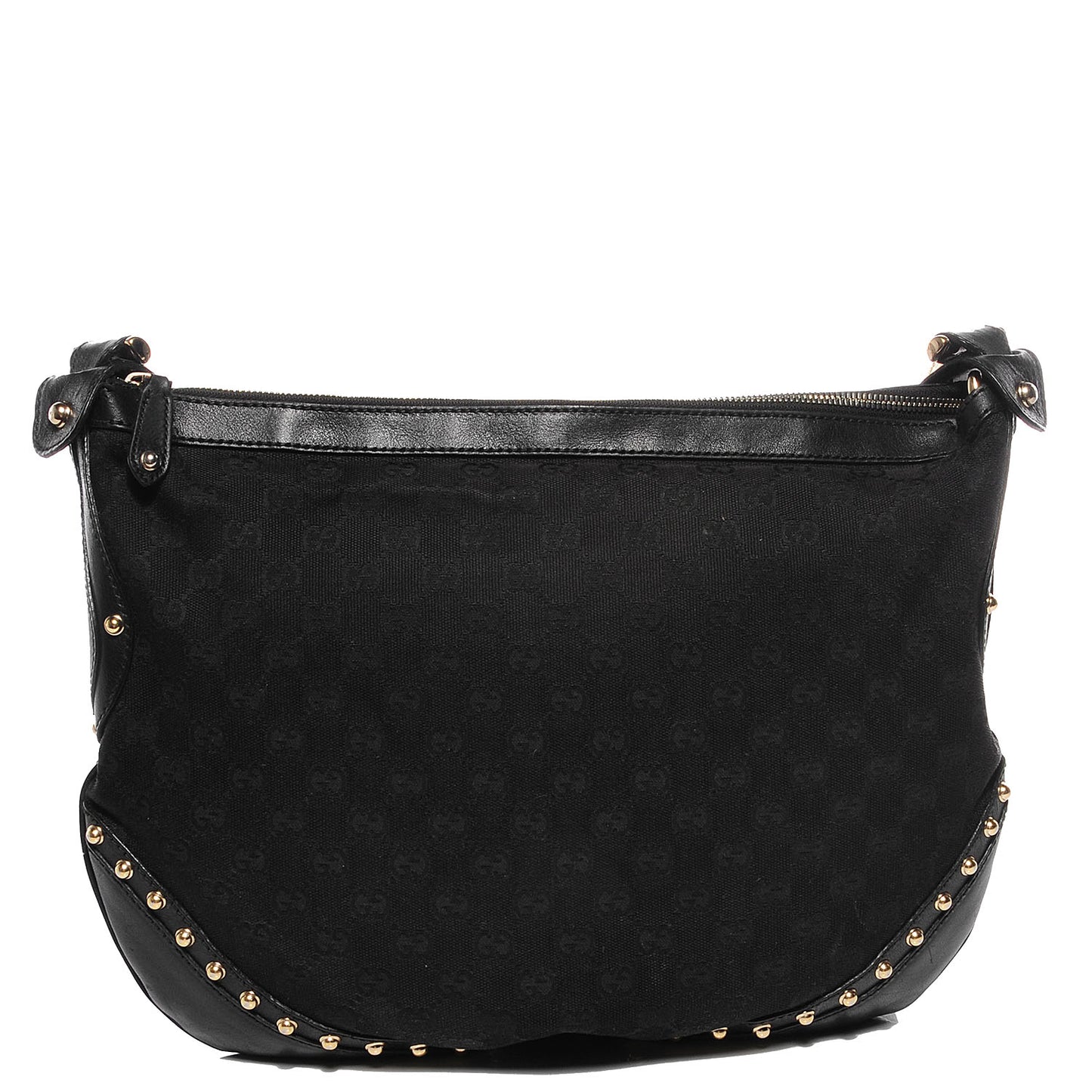 Monogram Medium Studded Pelham Shoulder Bag Black