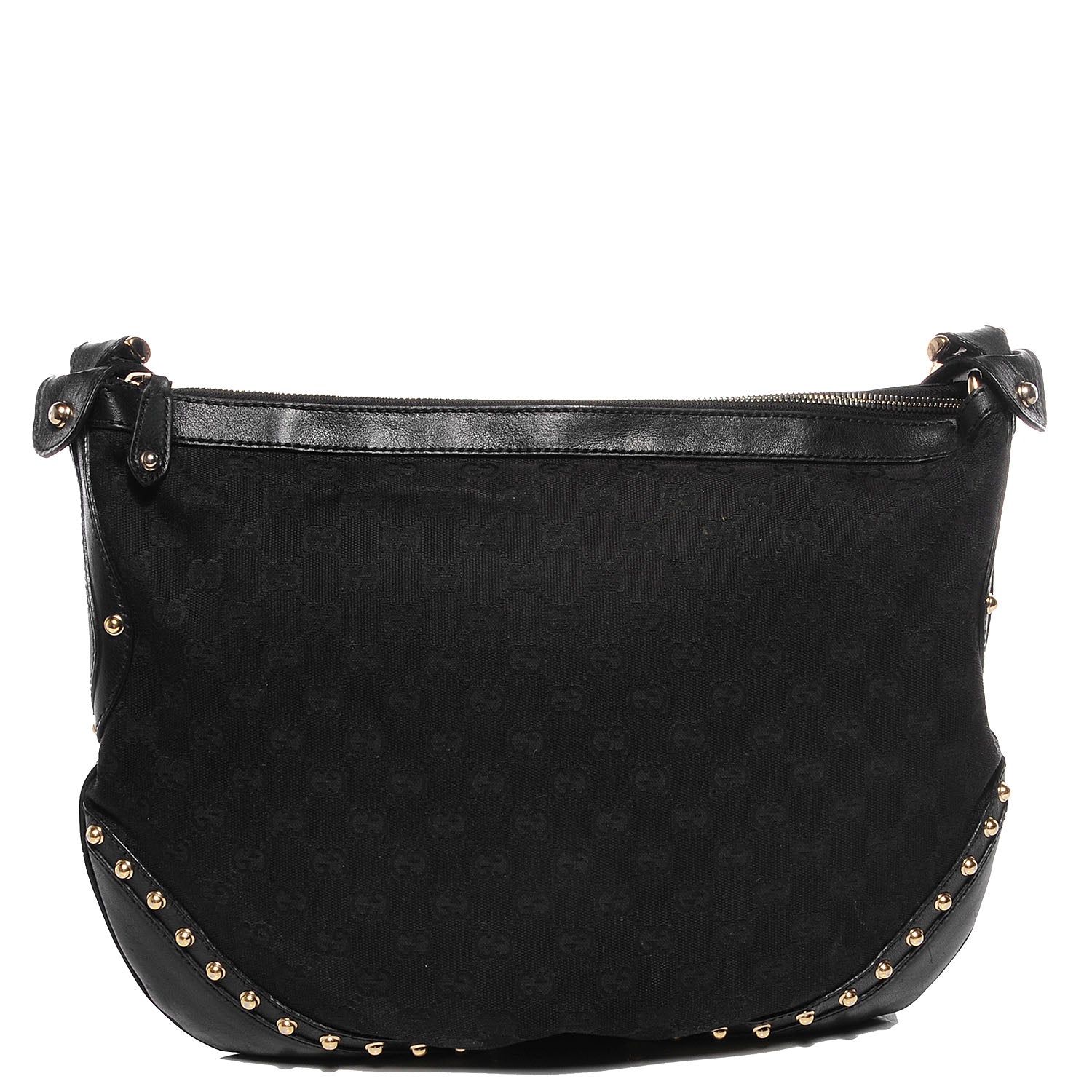 Gucci Monogram Medium Studded Pelham Shoulder Bag Black 1 of 9