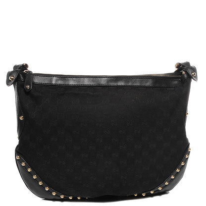 Gucci Monogram Medium Studded Pelham Shoulder Bag Black 1 of 9