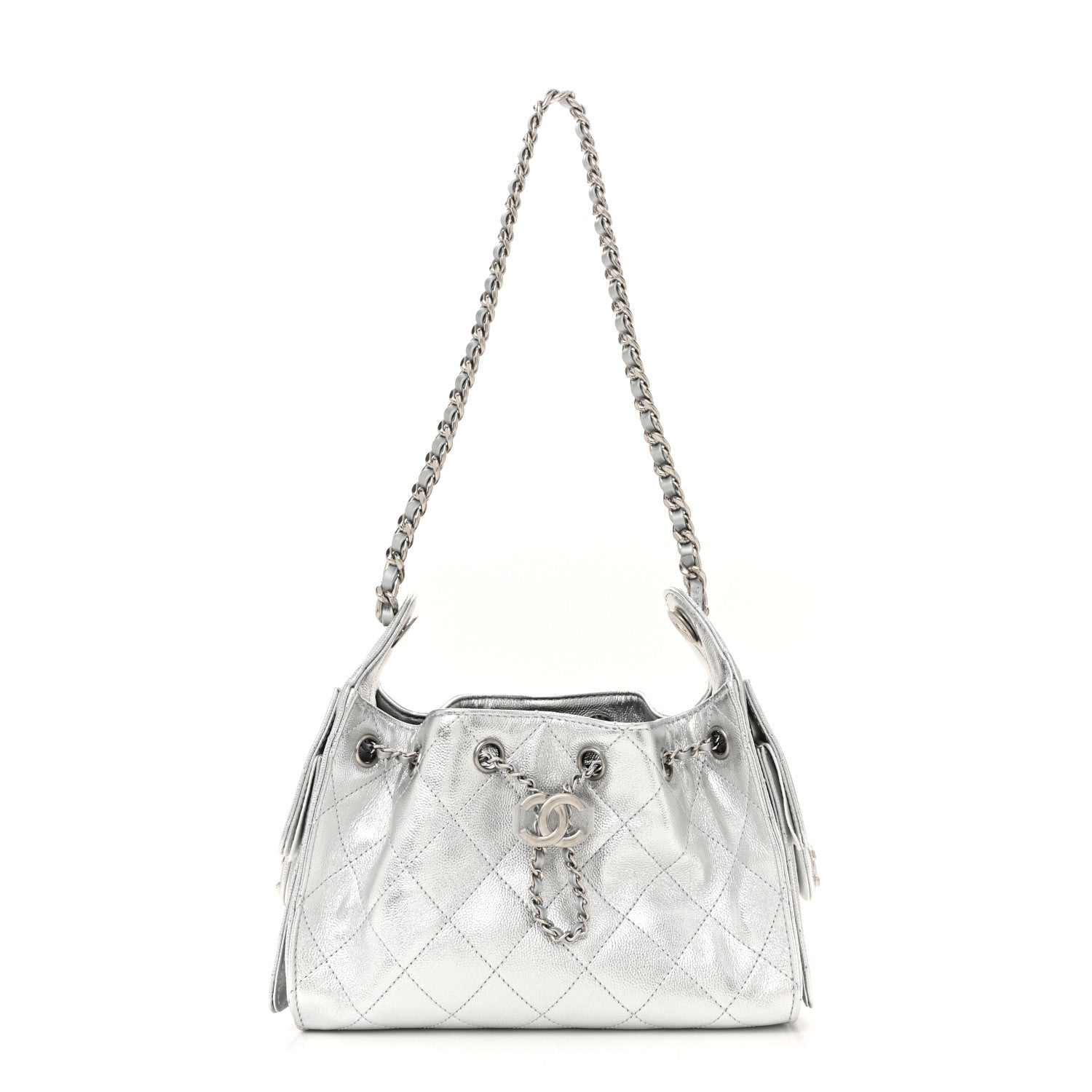 Chanel Metallic Caviar Quilted Mini Chanel 25 Handbag Silver 1 of 10