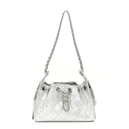 Chanel Metallic Caviar Quilted Mini Chanel 25 Handbag Silver 1 of 10