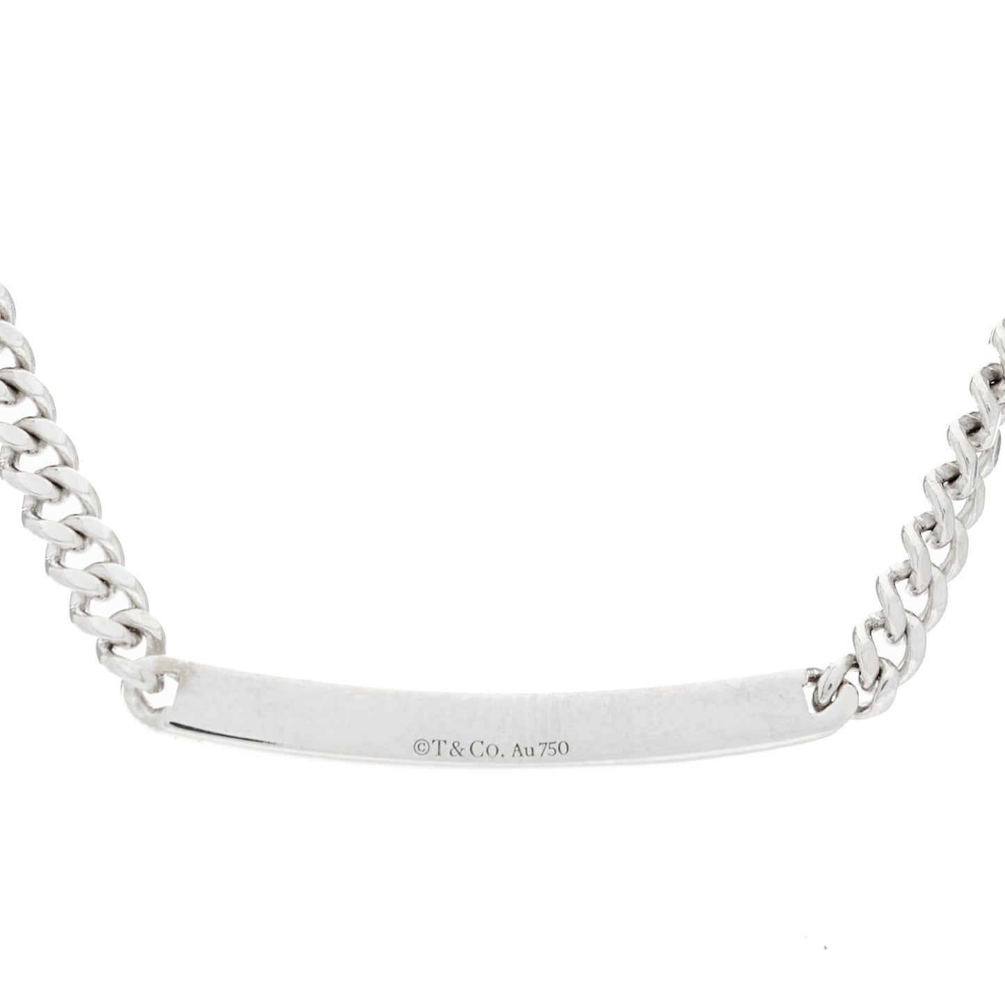 18K White Gold Diamond Micro Link ID Chain Necklace
