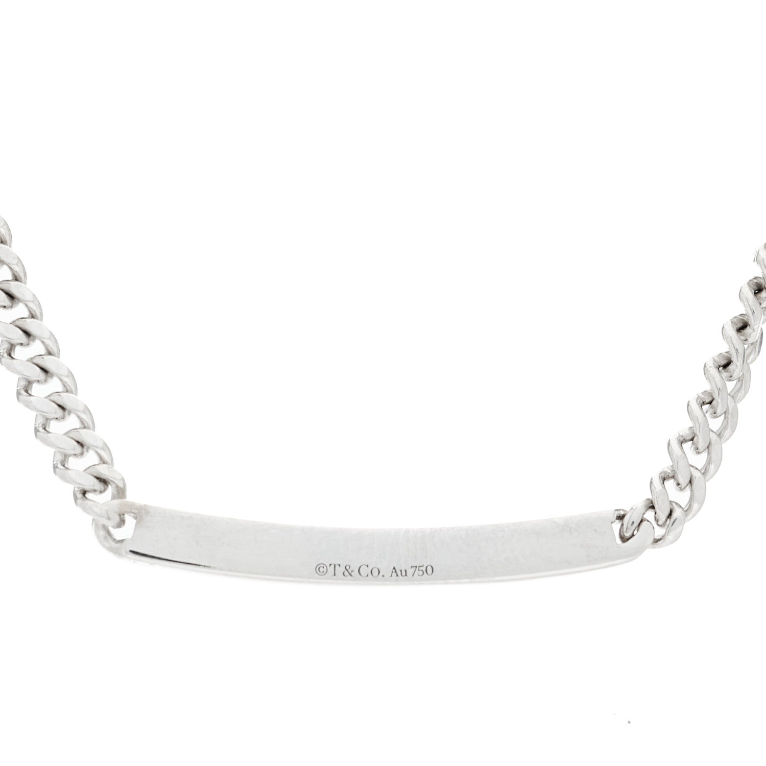 Tiffany 18K White Gold Diamond Micro Link ID Chain Necklace 5 of 6