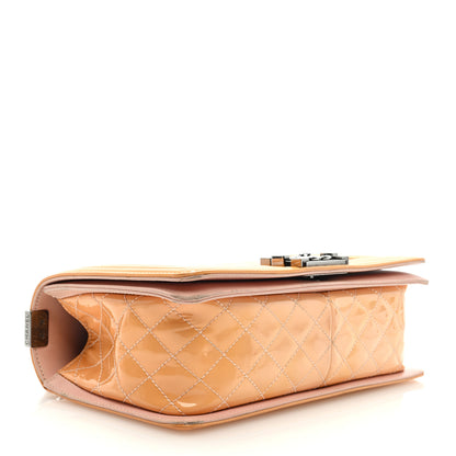 Chanel Patent Chevron Quilted Medium Boy Flap Pink 3 of 8