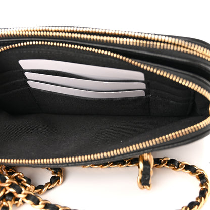 Chanel Caviar Quilted Top Handle Phone Holder With Chain Black 6 of 14