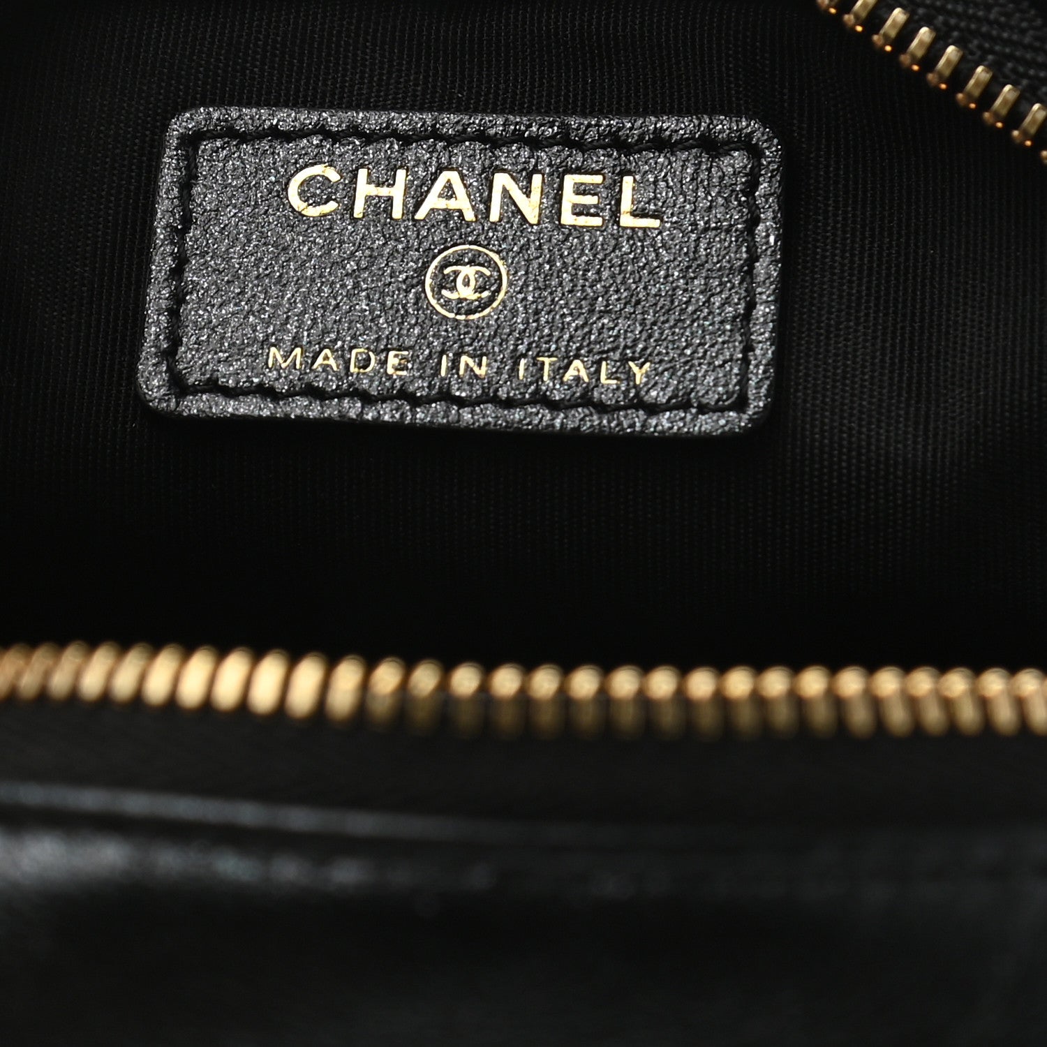 Chanel Lambskin Quilted Double Zip Pouch Black 6 of 7