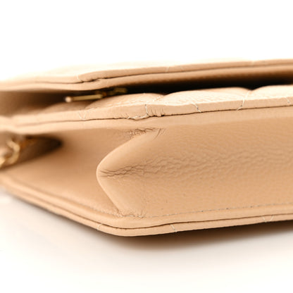 Chanel Caviar Quilted Wallet on Chain WOC Beige 10 of 12
