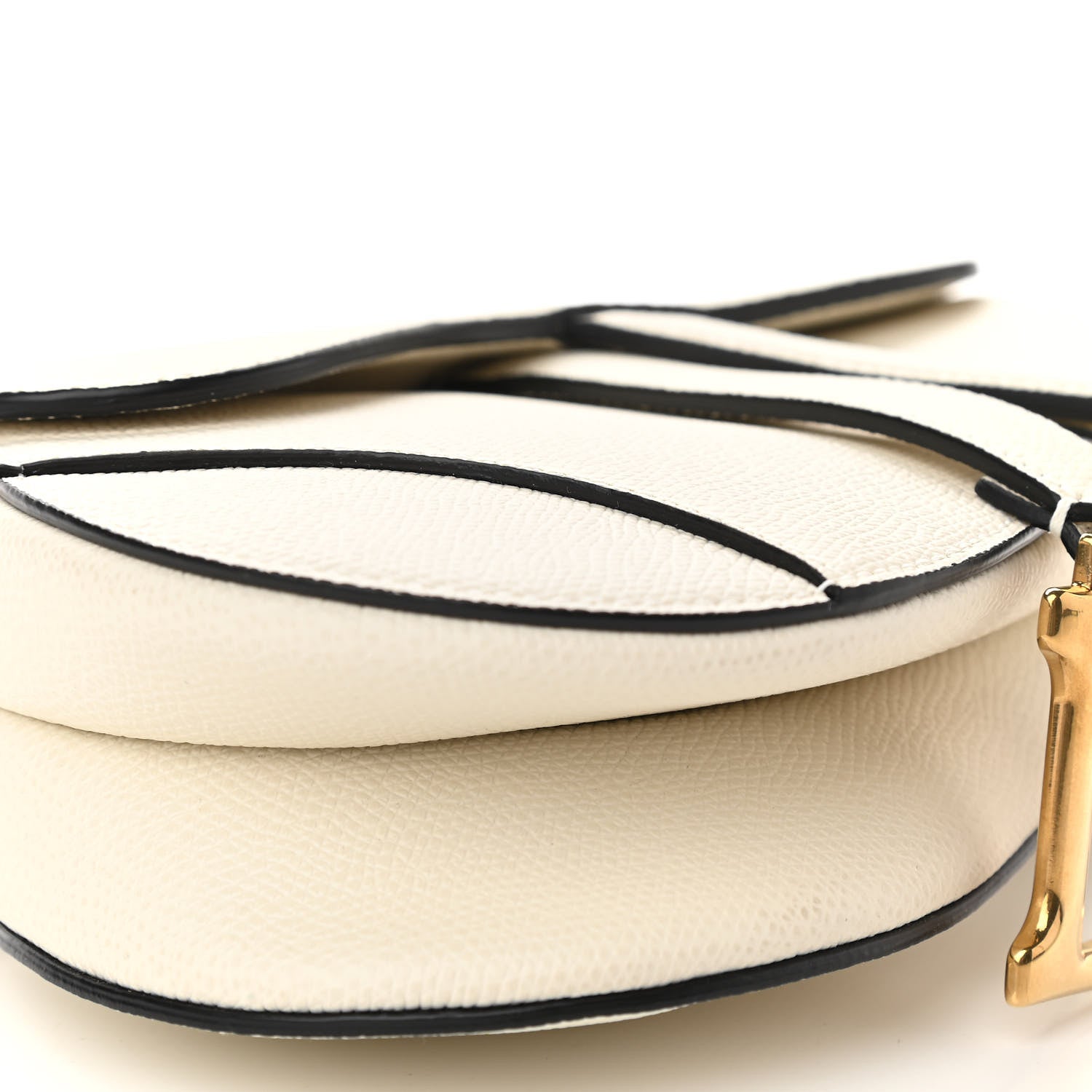 Christian Dior Grained Calfskin Mini Saddle Bag White 5 of 11