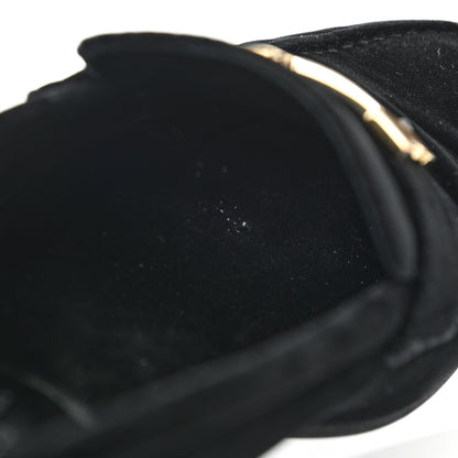 Hermes Velvet Womens Paris Loafers 37.5 Black 9 of 13
