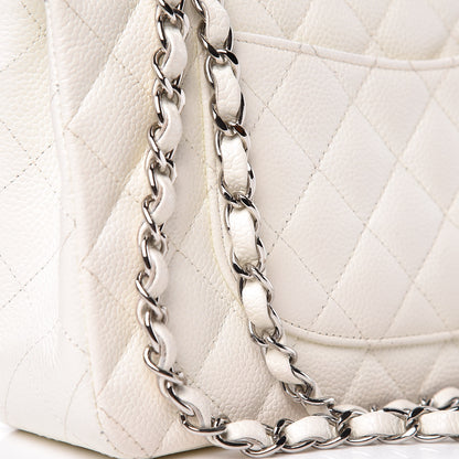 Chanel Caviar Quilted Medium Double Flap White 12 of 13