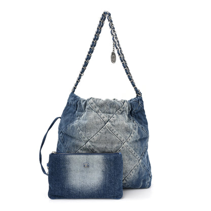 Chanel Denim Quilted Small Chanel 22 Blue 3 of 12
