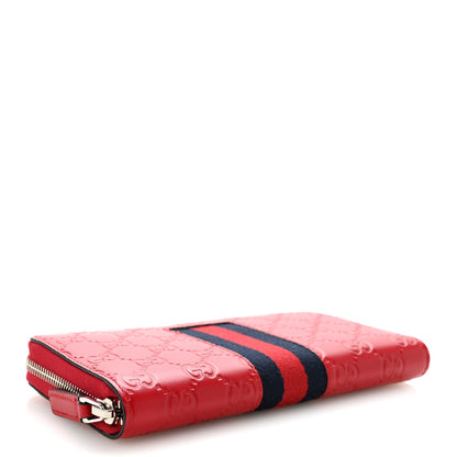 Gucci Guccissima Web Zip Around Wallet Red 4 of 8