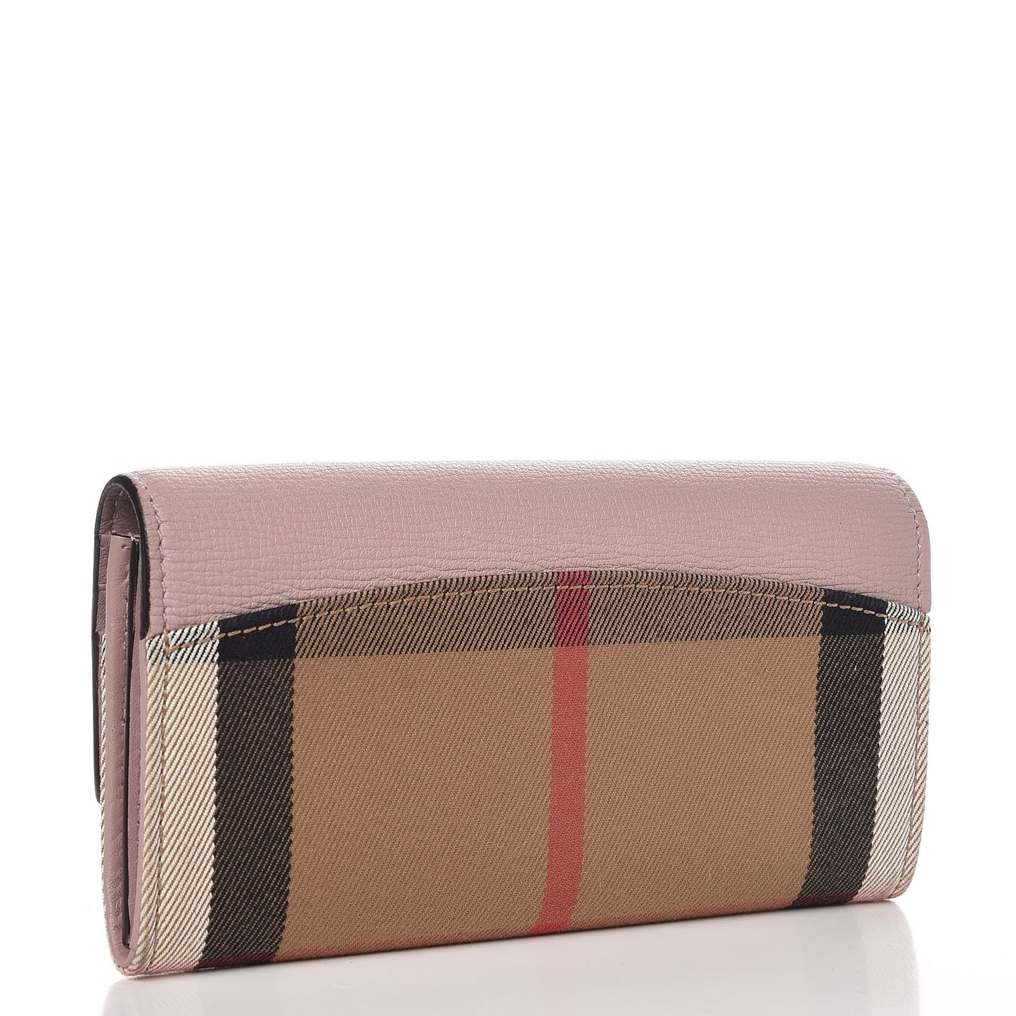 Calfskin House Check Porter Continental Wallet Pale Orchid