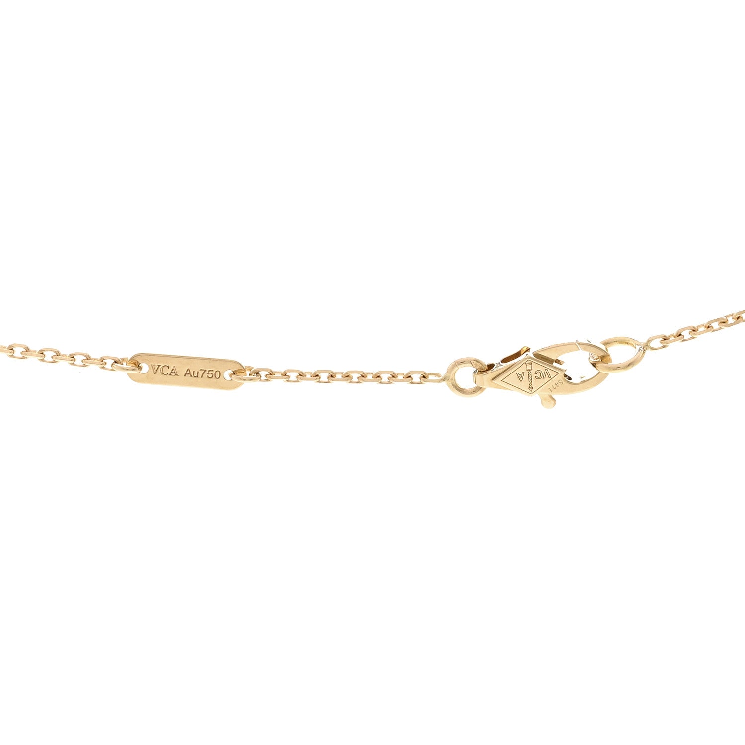 Van Cleef & Arpels 18K Yellow Gold Mother of Pearl Sweet Alhambra Pendant Necklace 4 of 6
