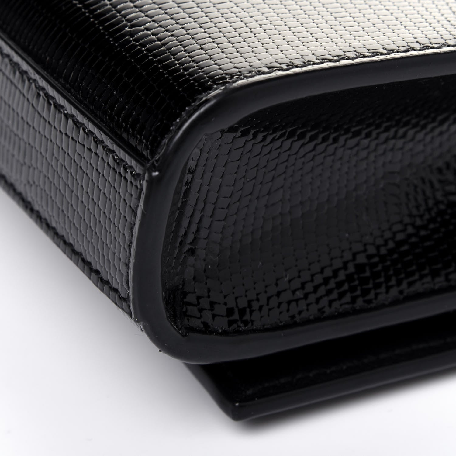 Saint Laurent Calfskin Lizard Embossed Monogram Kate Belt Bag Black 11 of 13