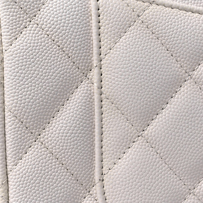 Chanel Caviar Quilted Jumbo Double Flap White 19 of 21