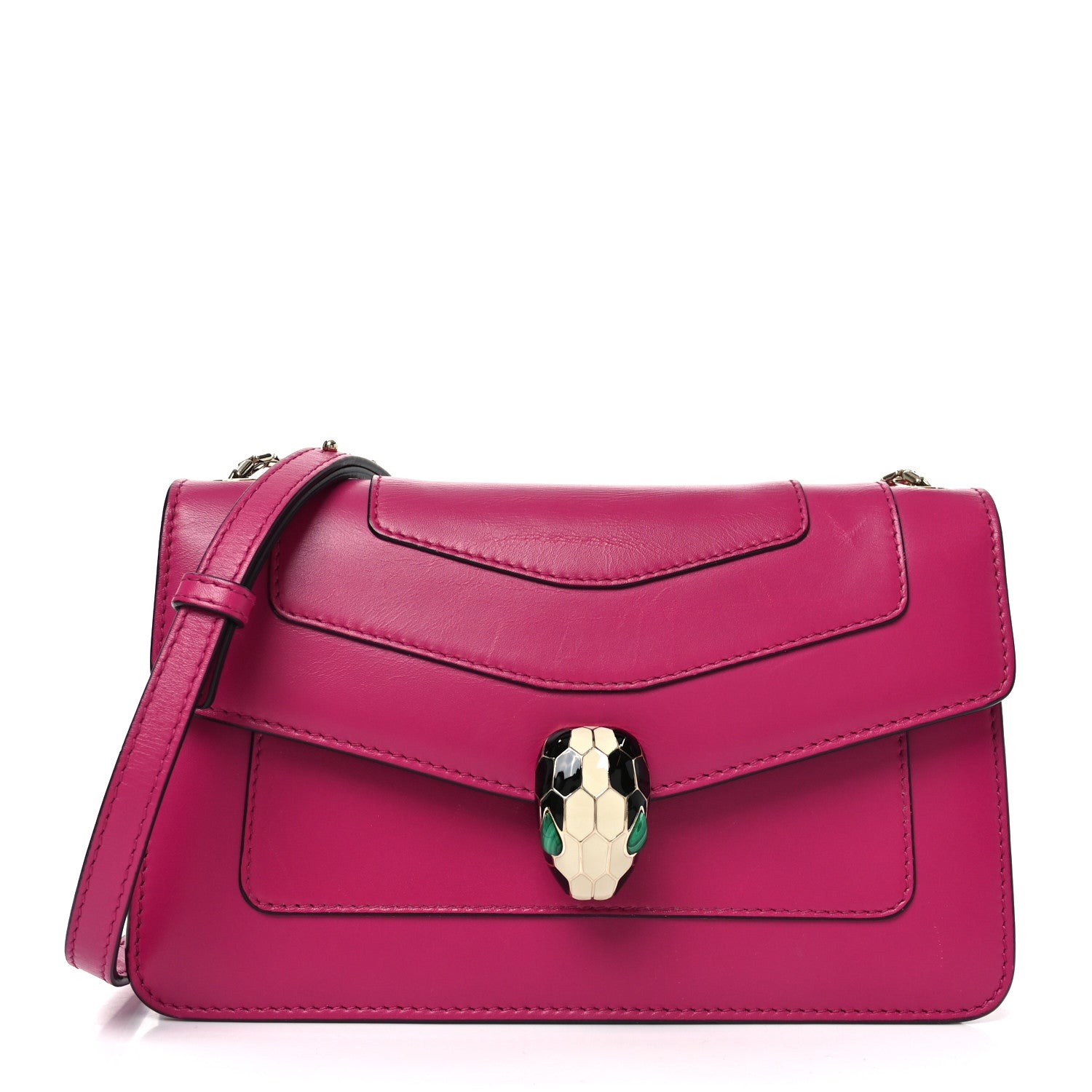 Bulgari Calfskin Serpenti Forever Crossbody Bag Plum 1 of 10