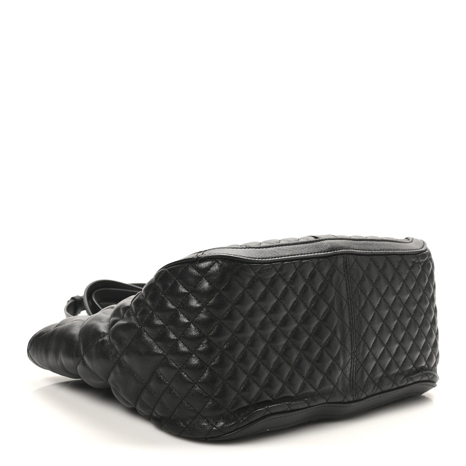 Versace Calfskin Quilted Greca Versace Small Goddess Tote Bag Black 4 of 10