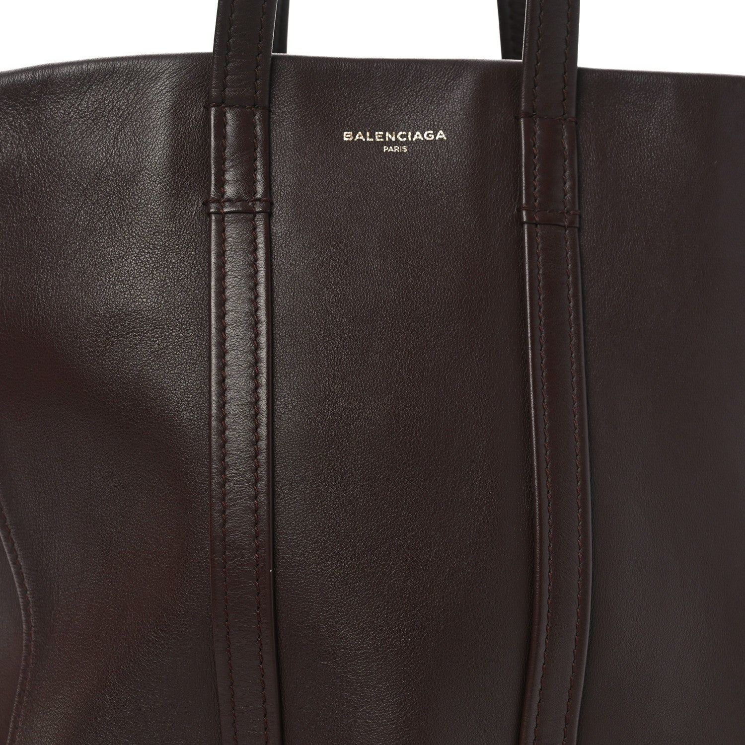 Balenciaga Calfskin Large Laundry Cabas Tote Marron Chocolate 7 of 9