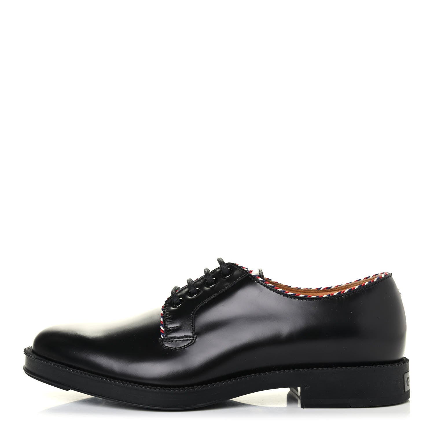 Gucci Calfskin Embroidered Mens Lace Up Oxfords 7 Black 1 of 4