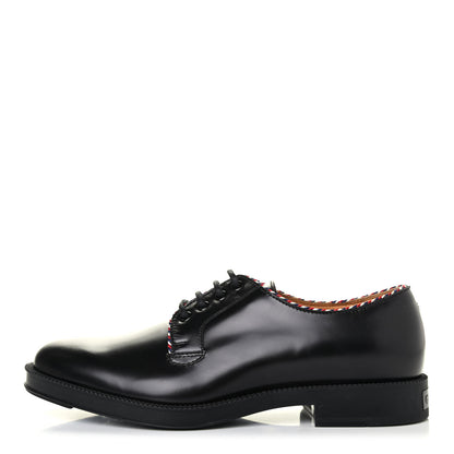 Gucci Calfskin Embroidered Mens Lace Up Oxfords 7 Black 1 of 4