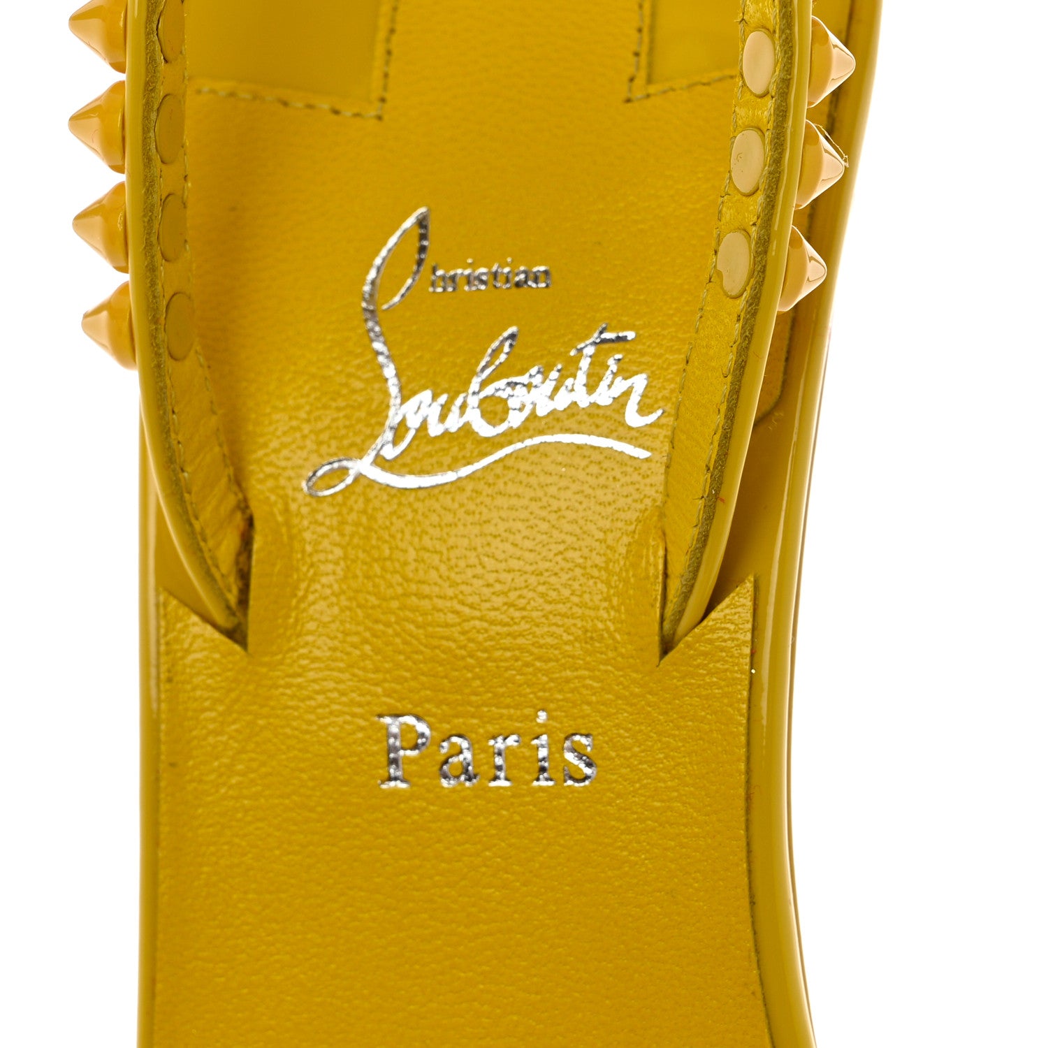 Christian Louboutin Patent Calfskin So Me 100 Sandals 37.5 Yellow 6 of 8