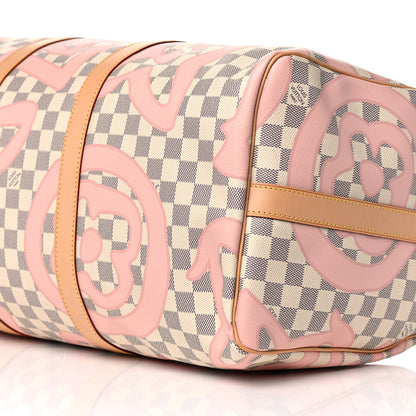 Louis Vuitton Damier Azur Tahitienne Keepall Bandouliere 50 Rose Ballerine 10 of 14