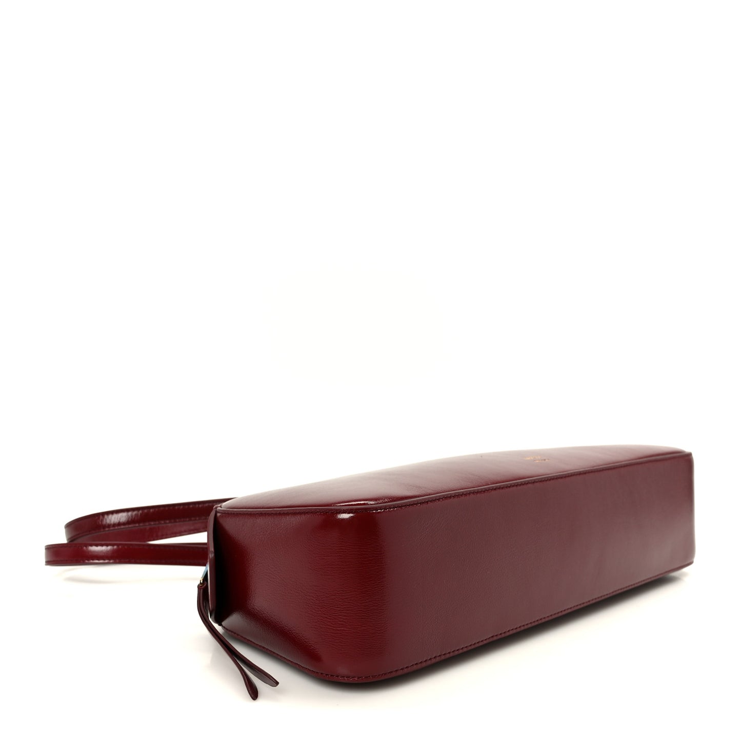 Crackle Patent Simona Shoulder Bag Oxblood