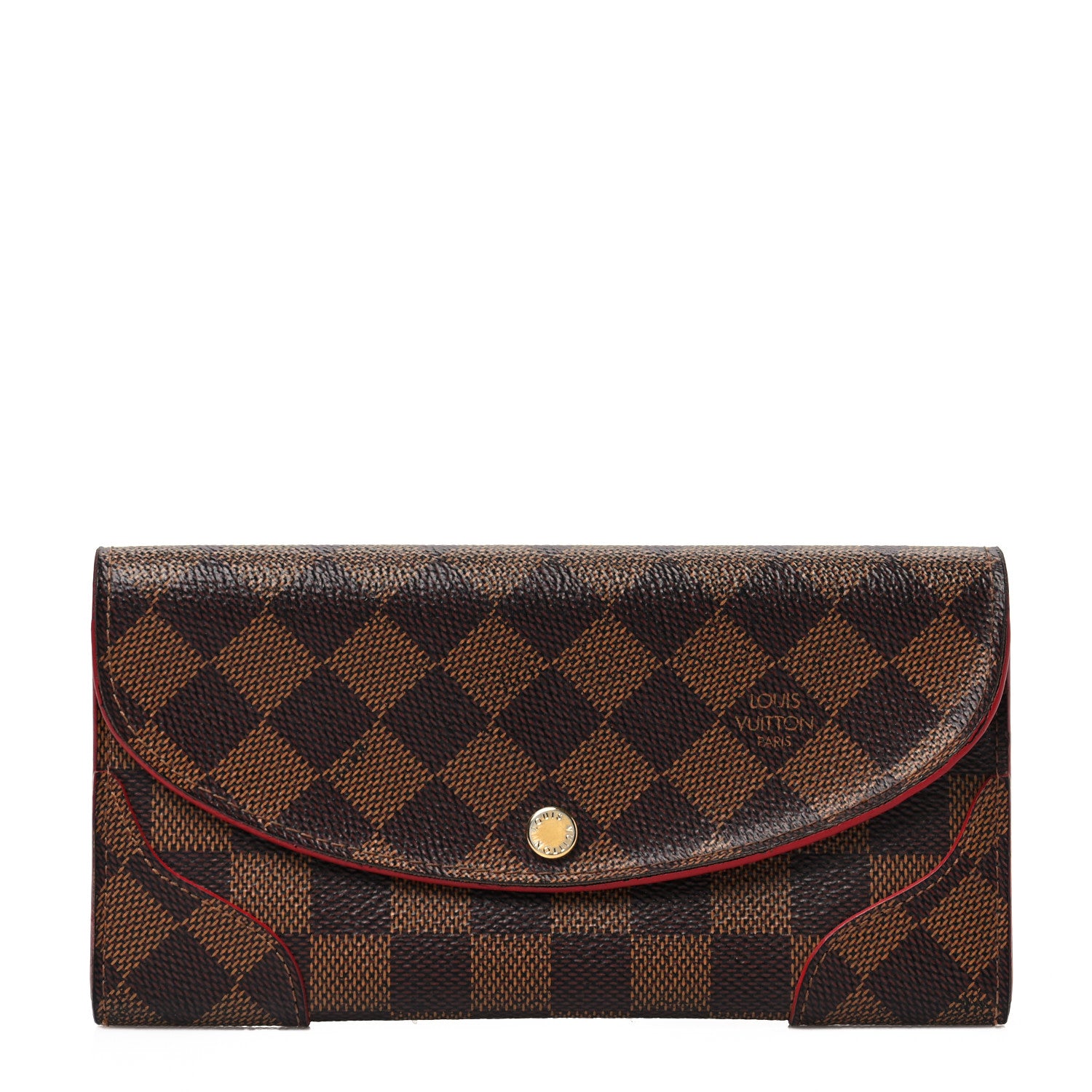 Louis Vuitton Damier Ebene Caissa Wallet Cherry 1 of 8