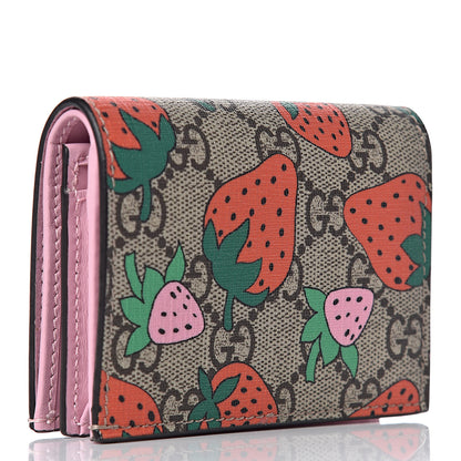 Gucci GG Supreme Monogram Strawberry Card Case 3 of 11
