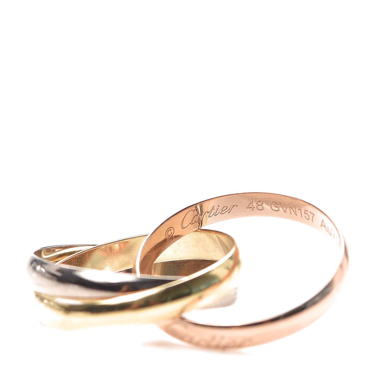 18K Pink Yellow White Gold Classic Trinity Ring 48 4.5