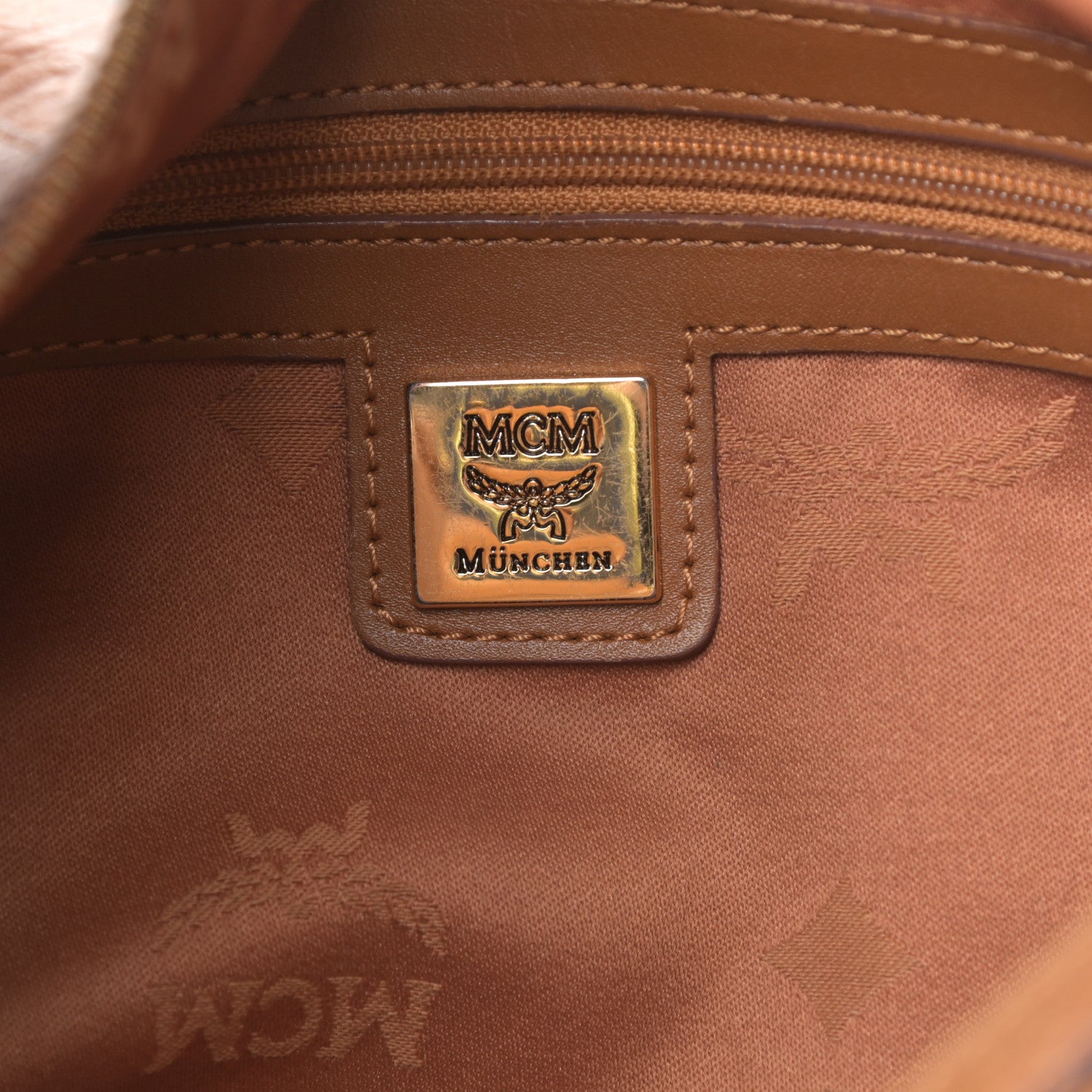 MCM Visetos Satchel Cognac 6 of 18