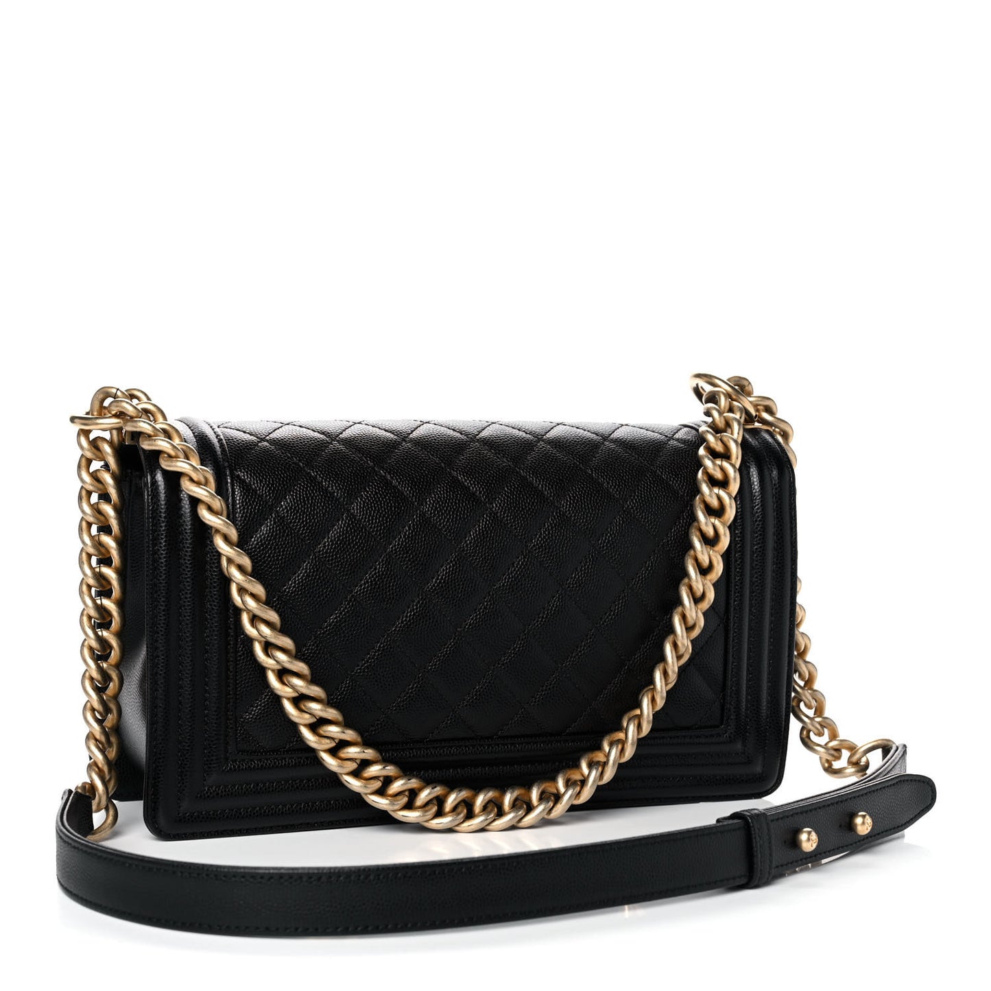 Caviar Quilted Medium Boy Flap Black