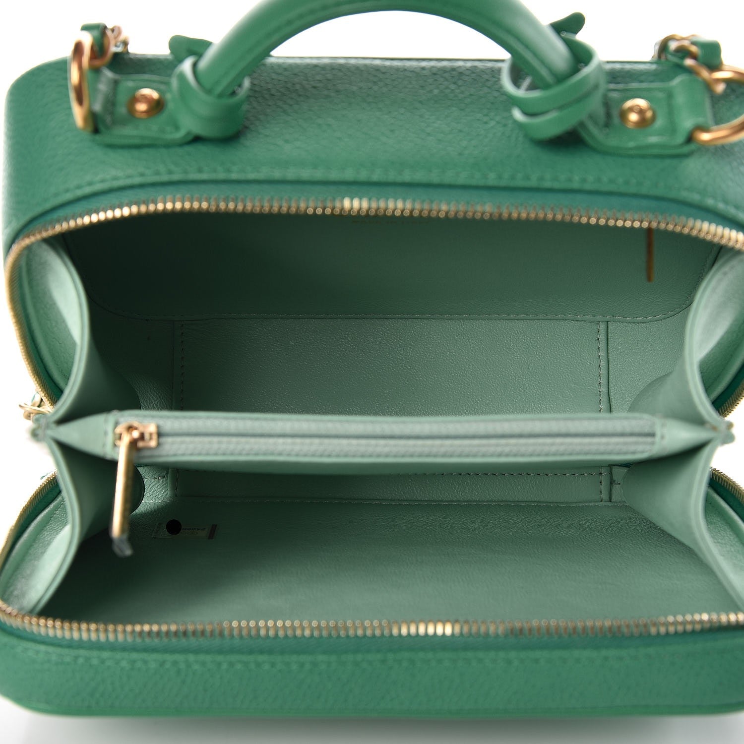 Chanel Caviar Quilted Medium CC Filigree Vanity Case Green 6 of 13