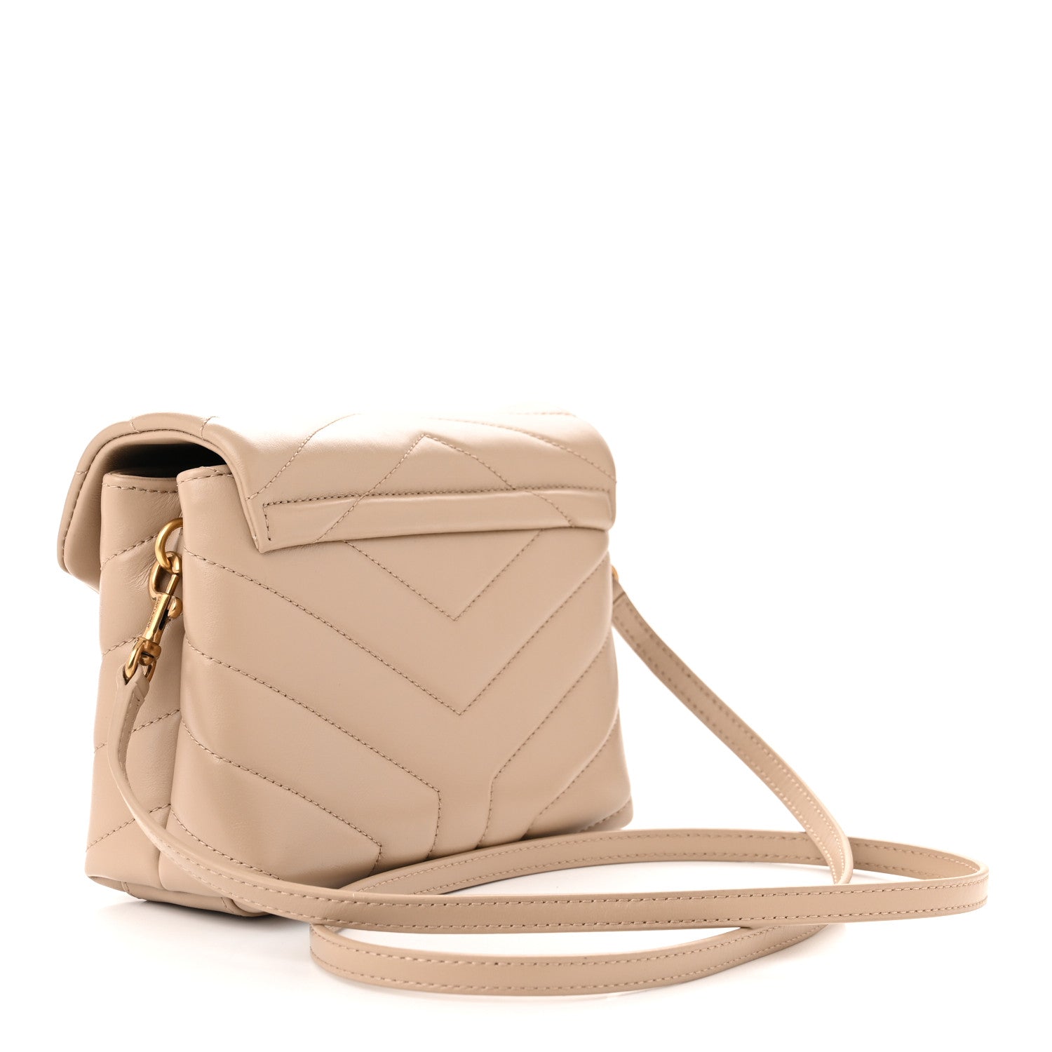 Saint Laurent Calfskin Y Quilted Monogram Toy Loulou Crossbody Bag Nude Powder 3 of 11
