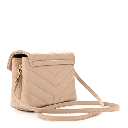 Saint Laurent Calfskin Y Quilted Monogram Toy Loulou Crossbody Bag Nude Powder 3 of 11