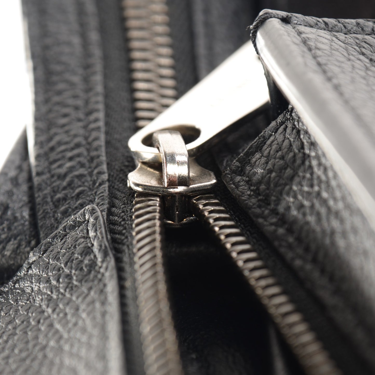 Drummed Calfskin Suede Small Trapeze Black