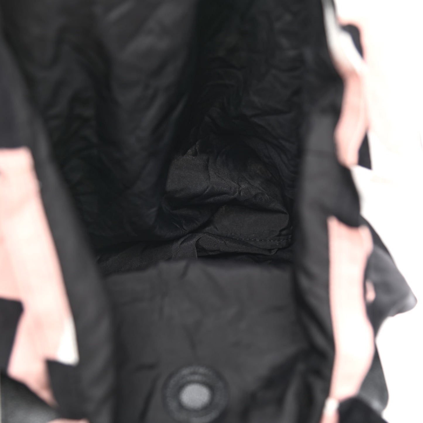 Jersey Fabric Quilted Foldable Tote With Chain Black Multicolor