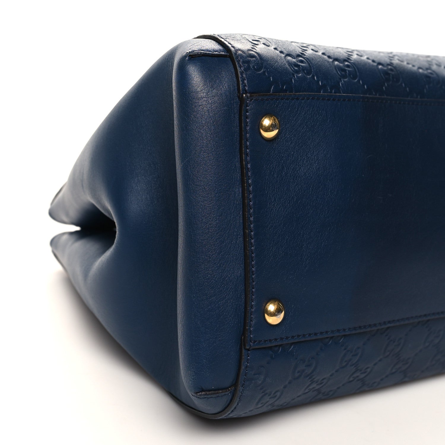 Gucci Soft Guccissima Signature Top Handle Tote Bag Blue Agata 9 of 12