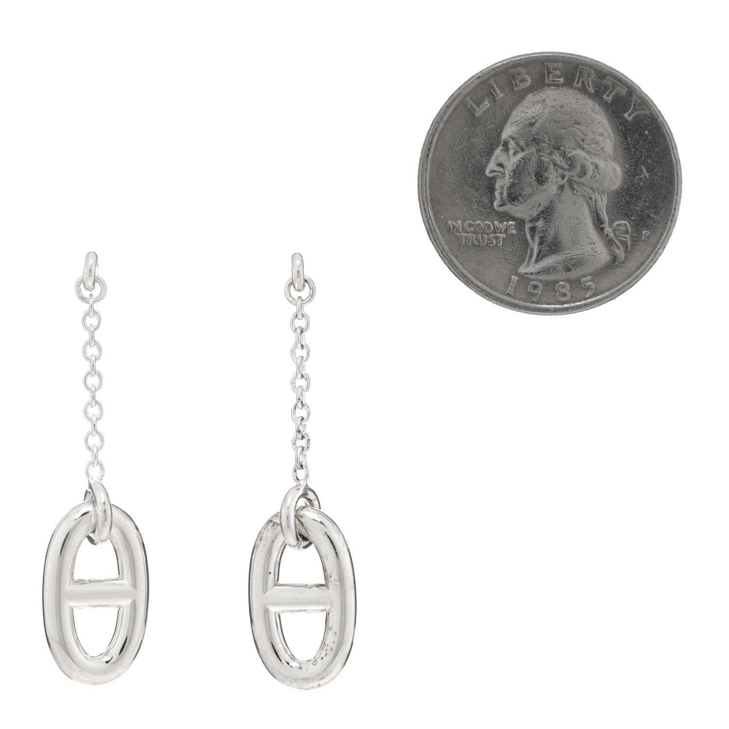 Hermes Sterling Silver Farandole Drop Earrings 2 of 5