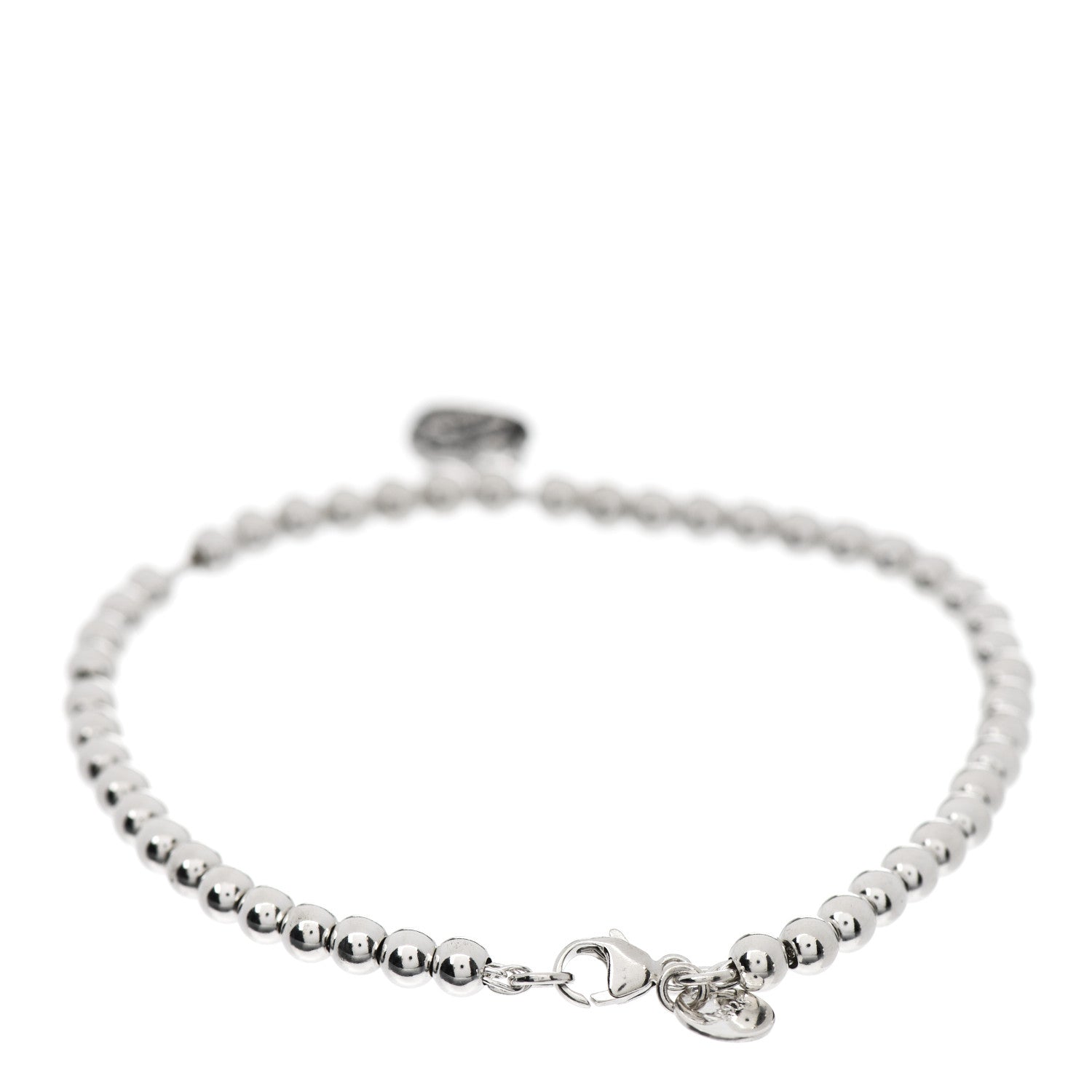 Tiffany Sterling Silver 4mm Return to Tiffany Heart Tag Bead Bracelet 2 of 6