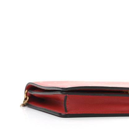 Christian Dior Calfskin Embossed Stars Wallet on Chain Rouge Gold 9 of 10