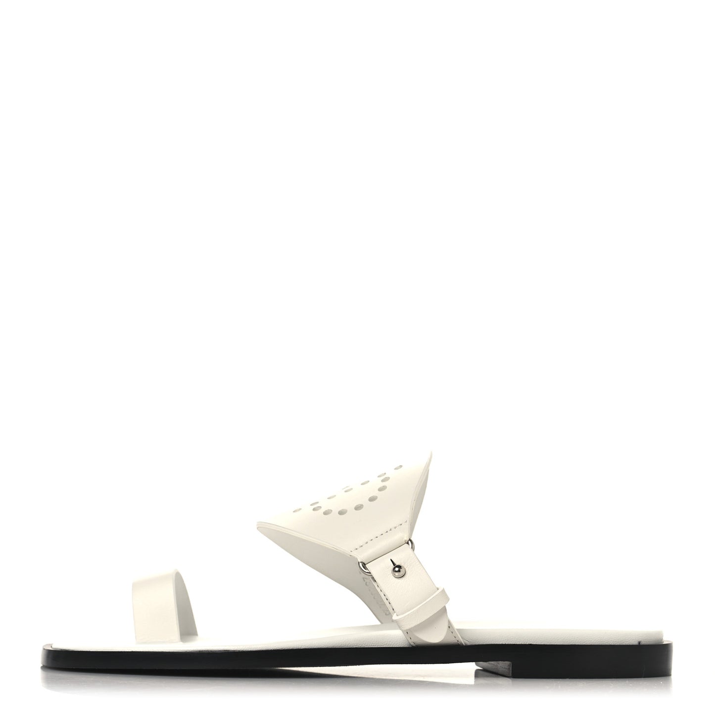 Calfskin Perforated Hera Sandals 36 White
