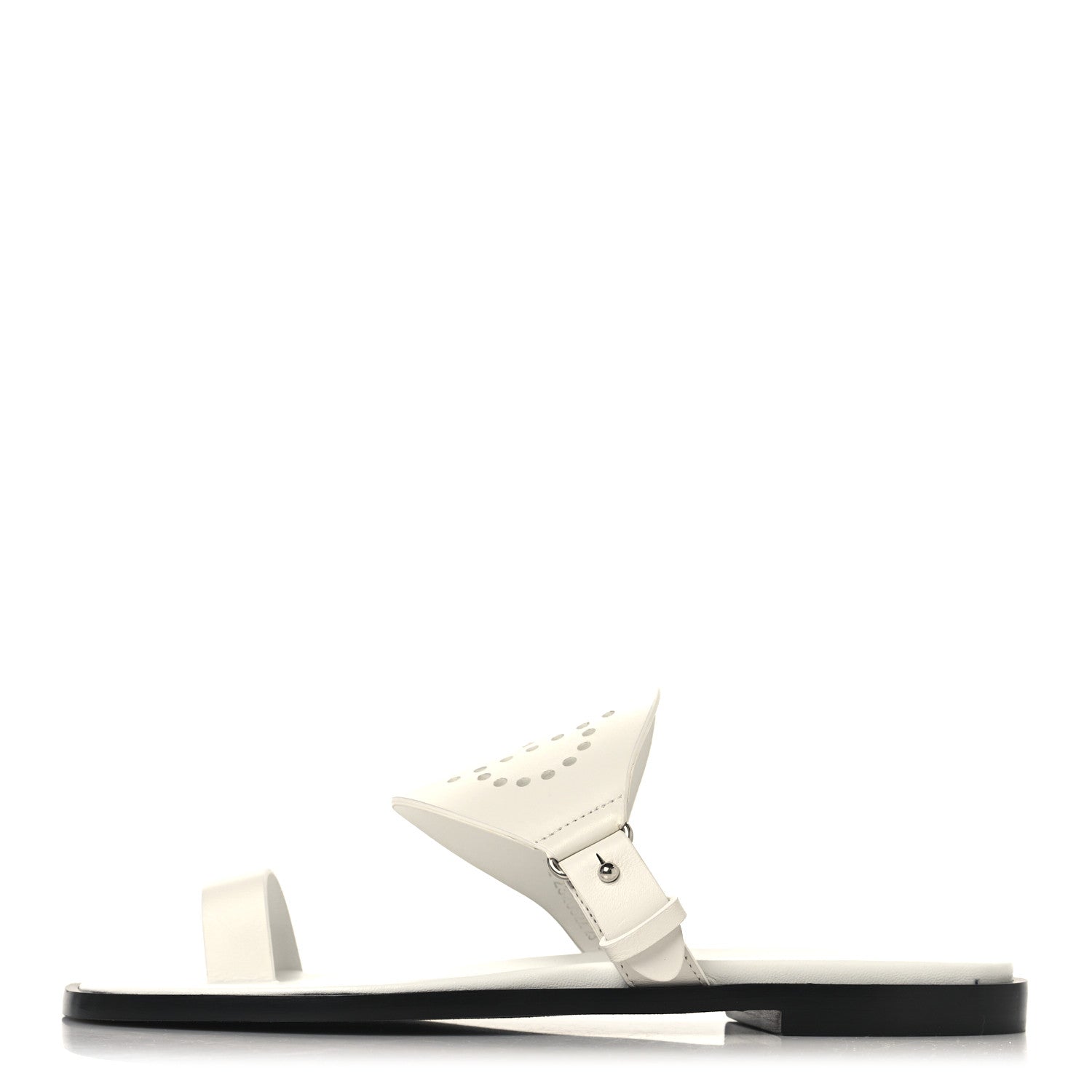 Hermes Calfskin Perforated Hera Sandals 36 White 1 of 9