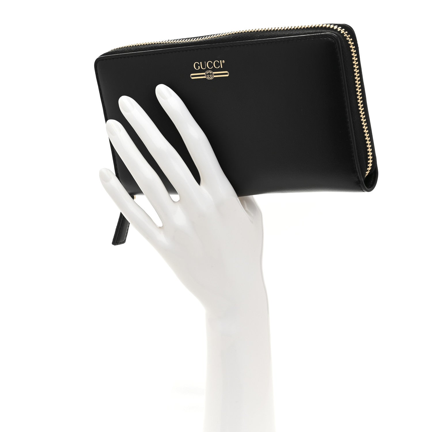 Gucci Plutone Calfskin Logo Zip Around Wallet Black 2 of 8