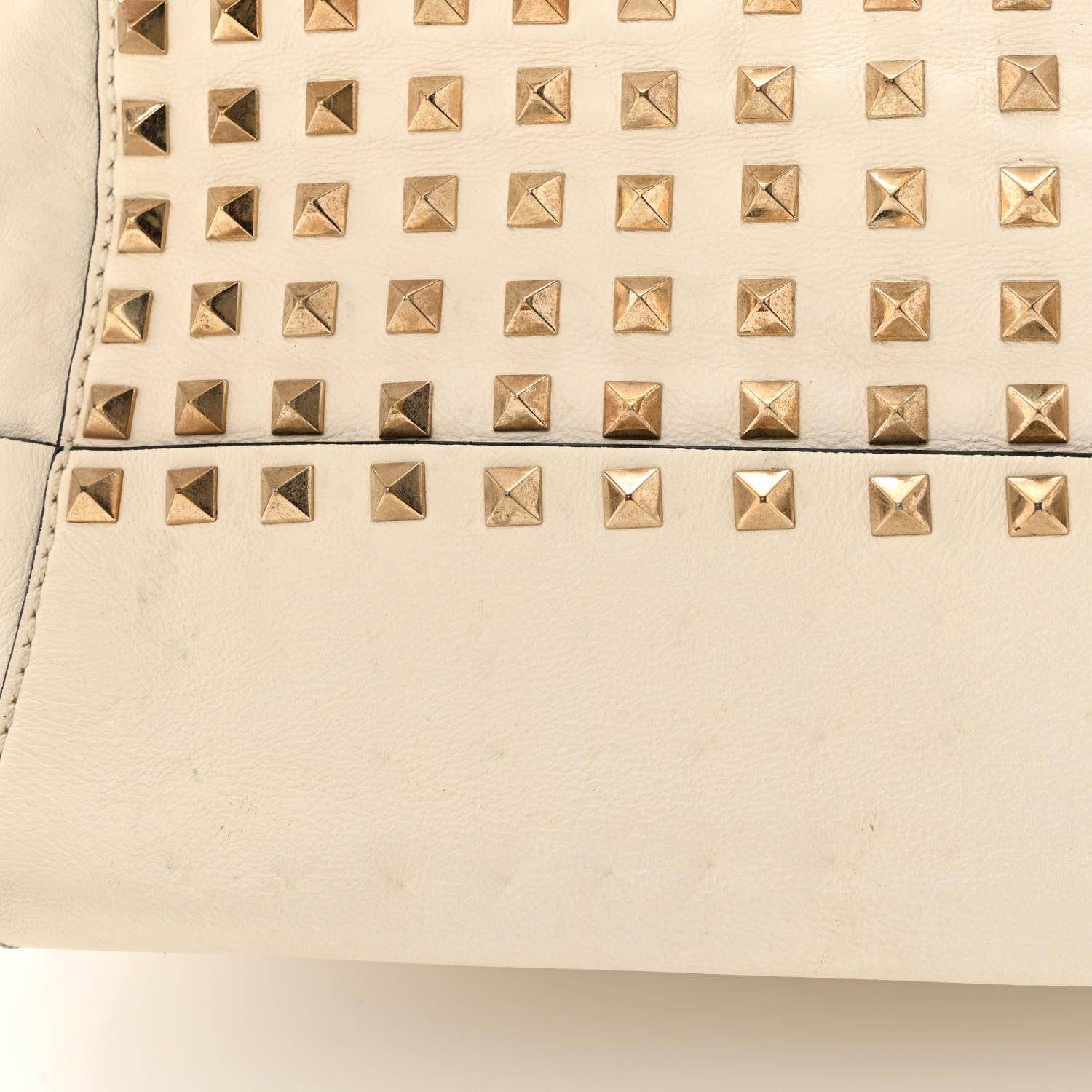 Valentino Garavani Vitello Rockstud All Over New Dome Bucket Tote Ivory 18 of 18