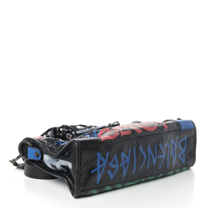 Balenciaga Agneau Graffiti All Over Classic Hardware S City Black Vert Rouge 3 of 4