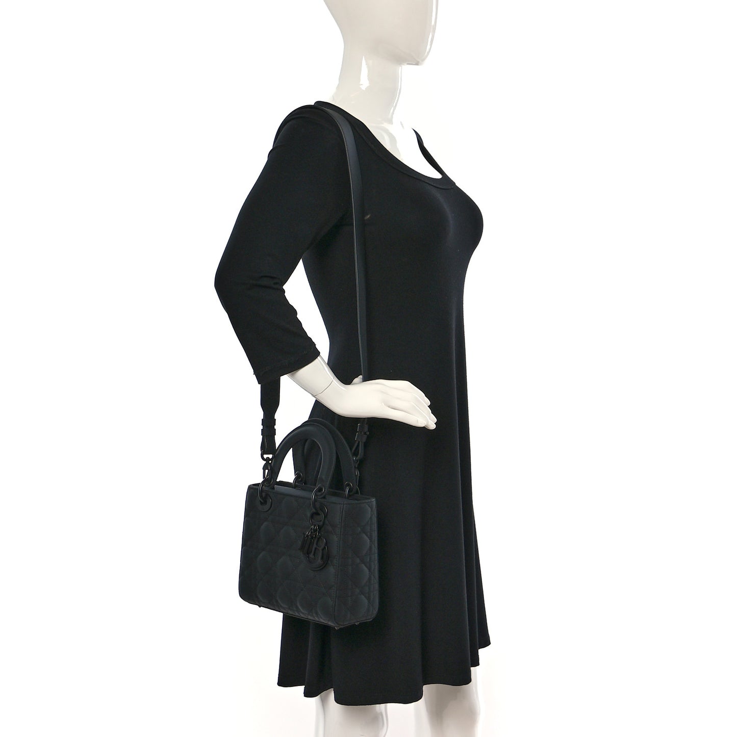 Ultra Matte Calfskin Cannage Small My ABCDior Lady Dior Black