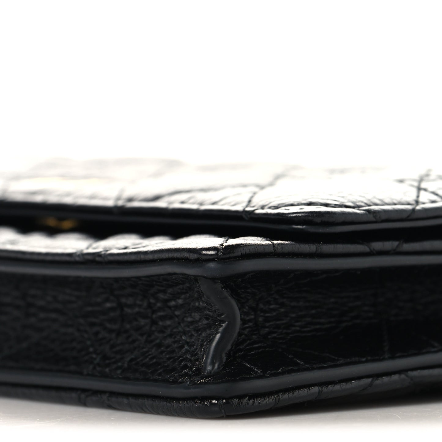 Supple Calfskin Cannage Caro Belt Pouch with Chain  Black