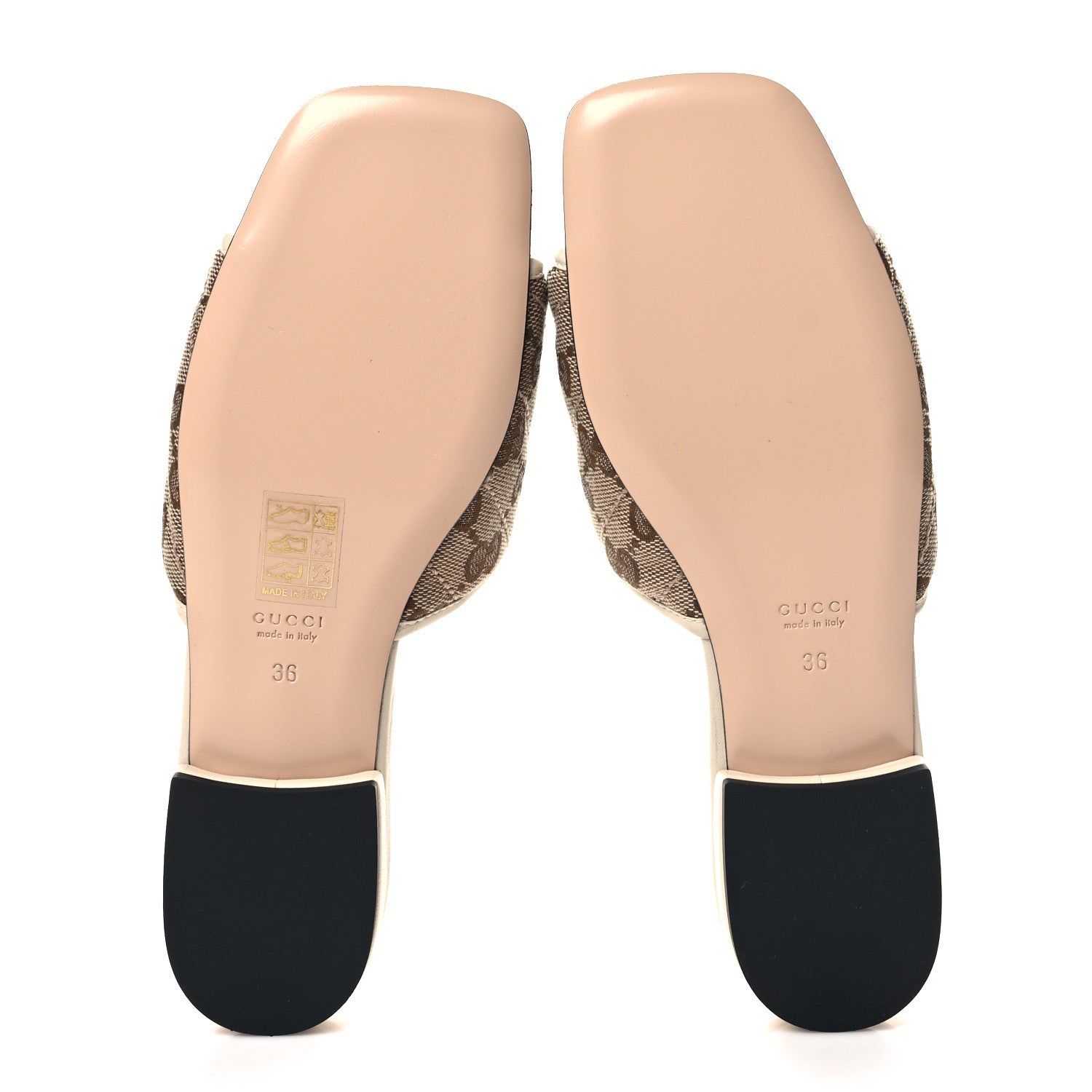 Gucci Monogram Matelasse Diagonal GG Marmont Flat Slide Sandals 36 Beige Ebony Mystic White 5 of 9